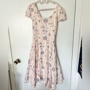 Bunny forest pastel pink dress handkerchief hem cute kawaii coquette fairycore